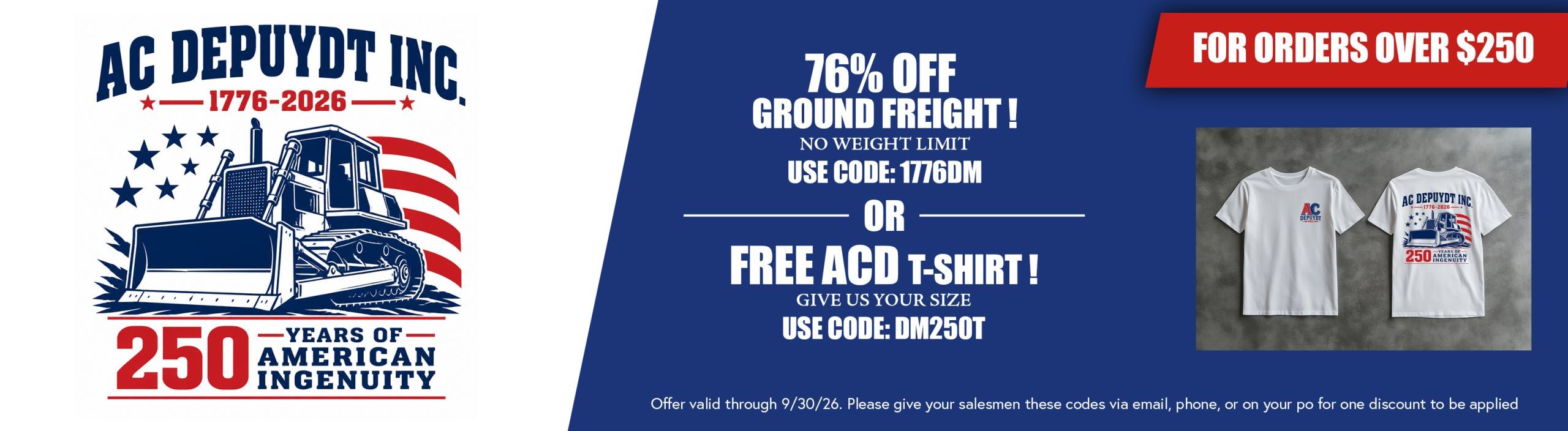 FREIGHT & SHIRT INCENTIVE